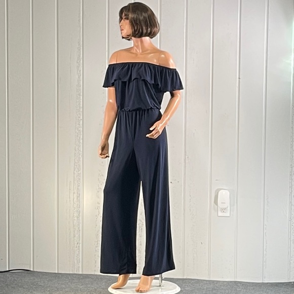 *Hybrid & Company Women's Off the Shoulder Jumpsuit Sz XL - Picture 1 of 16